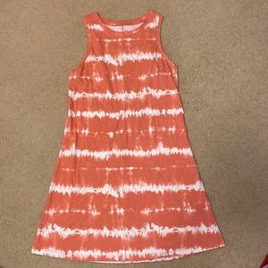 So brand sleeveless cotton dress, orange/white tie dye